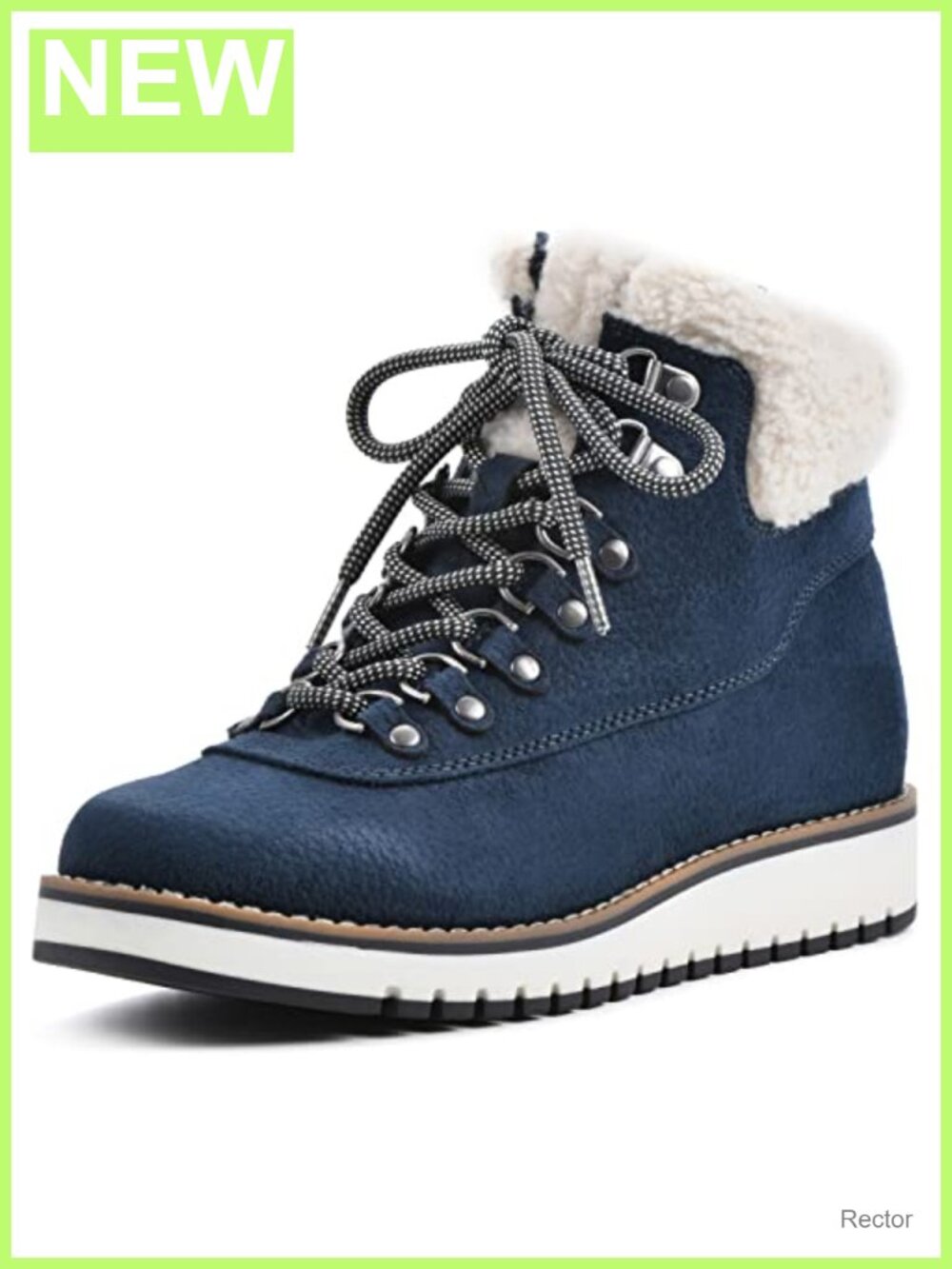 Cozy Ankle Boots Water Resistant Cushioned Insole Lace Up Faux Fur Trim
